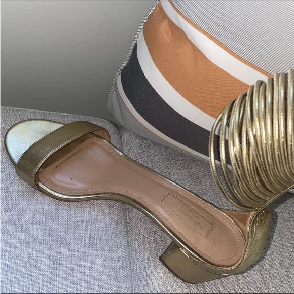 Stunning gold dress sandals Aquazzura size 8 - Picture 3 of 4